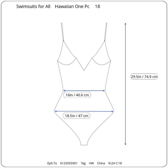 Swimsuits for All One Piece Swimsuit Womens 18 Plus Size Hawaiian Swimwear - Picture 9 of 9
